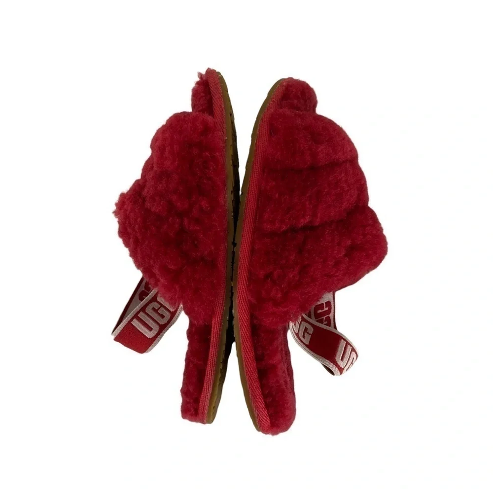 UGG Fluff Yeah Slide Sandal Toddler Ribbon‎ Red 10